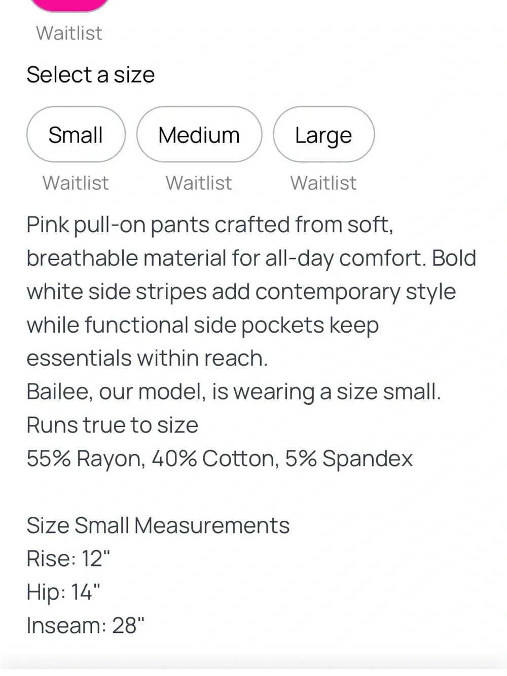 entro Pink Cropped Tank, pants and skort set with White Trim - Picture 11 of 16
